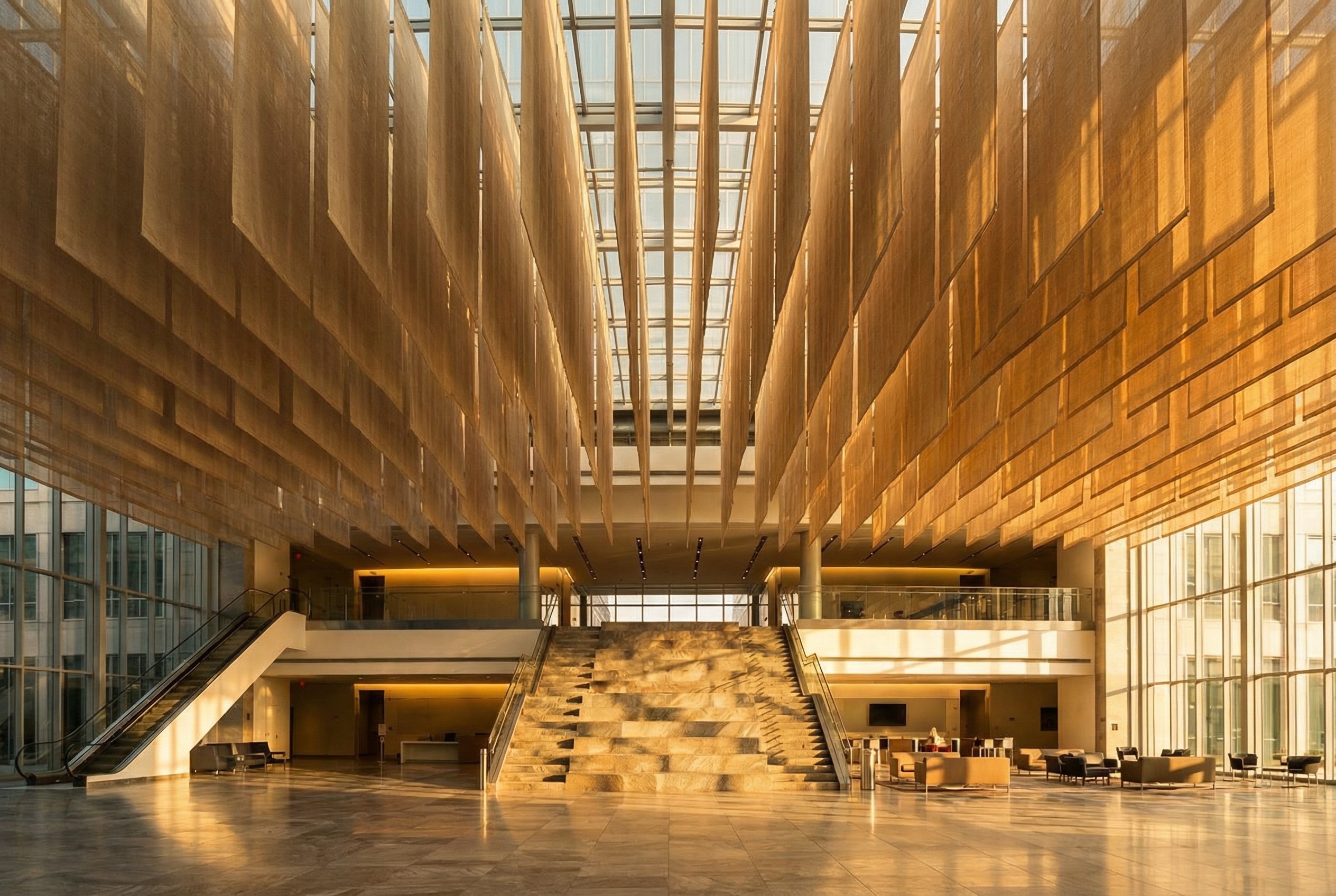 Corporate Atrium — Kinetic Textile Installation — installation execution environment