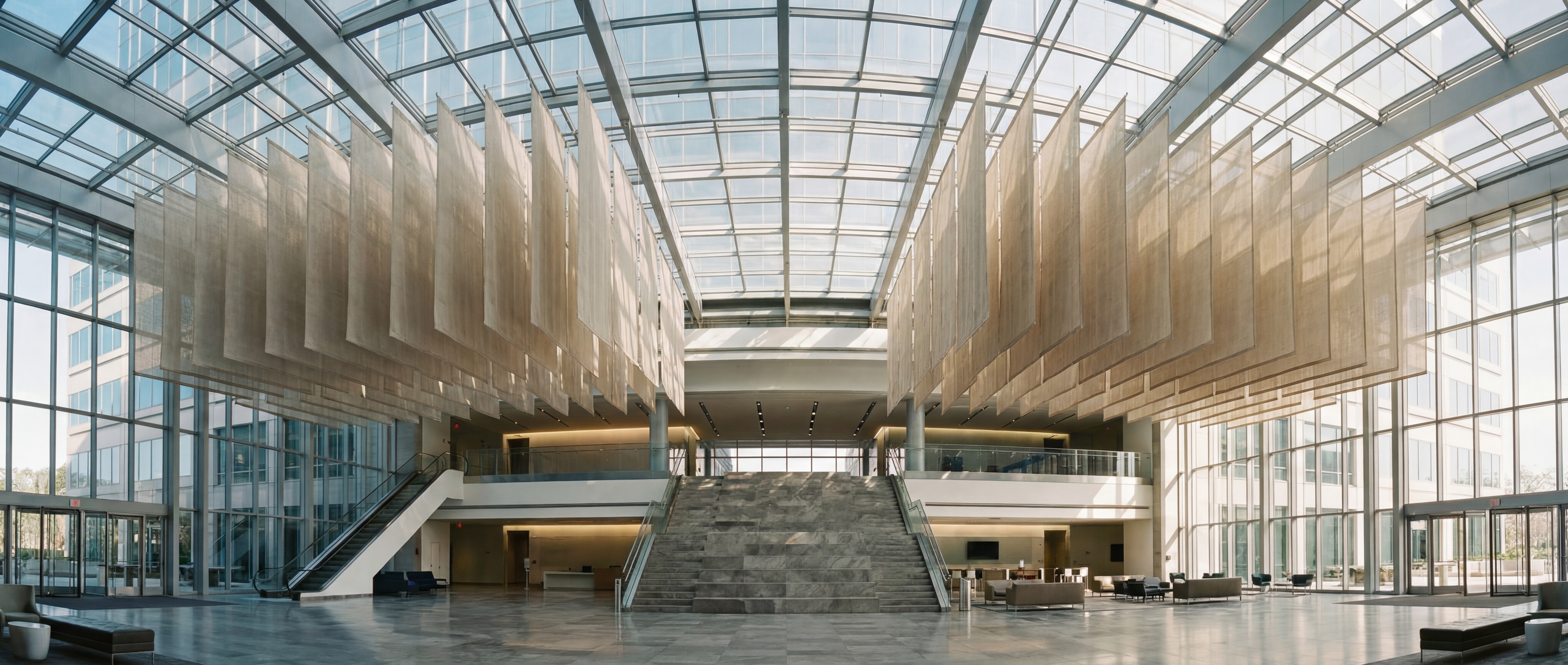 Corporate Atrium — Kinetic Textile Installation — Overview